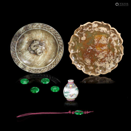 A selection of jade and jadeite items