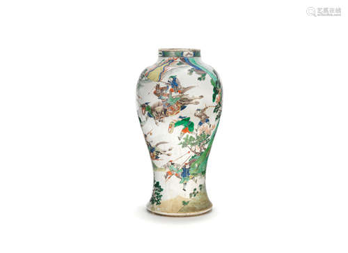 Kangxi A large famille verte baluster vase