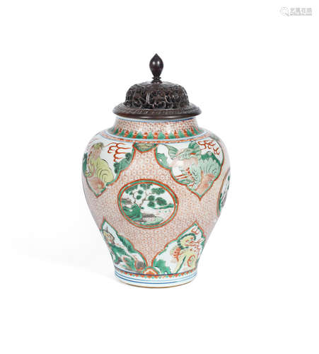 Mid-17th century A wucai baluster jar