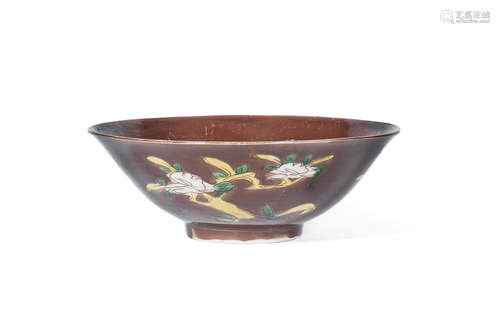 Kangxi An aubergine-ground 'brinjal' bowl