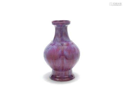 19th century A flambé-glazed vase, hu