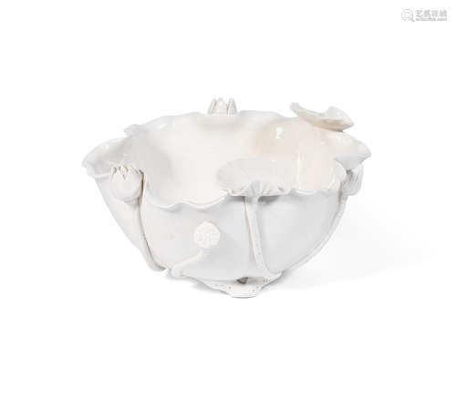 18th century  A blanc-de-chine 'lotus leaf' vessel