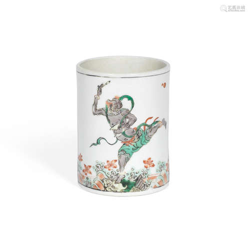 Kangxi A FAMILLE VERTE 'KUIXING' BRUSH POT