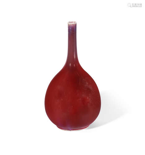 18th/19th century  A flambé-glazed 'gall bladder-form' bottle vase