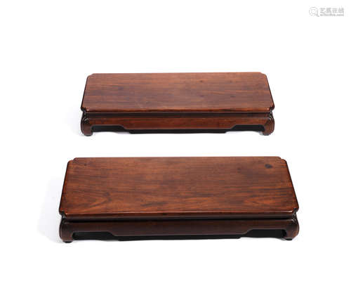 19th century A pair of huanghuali low stands