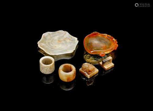 17th century to 19th century A varied group of jade and hardstone carvings