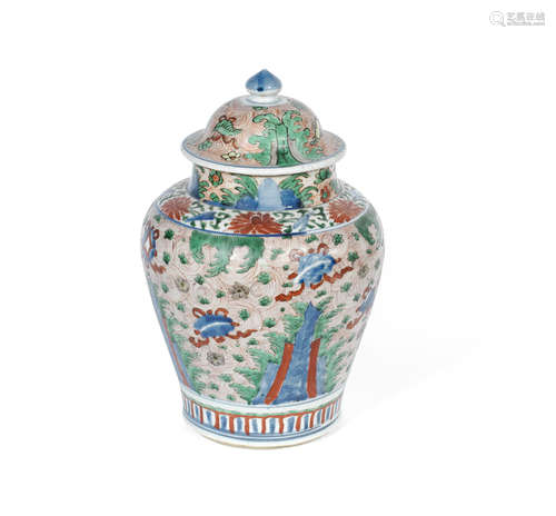 Mid-17th century A wucai baluster jar and cover