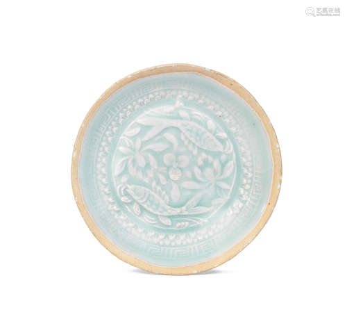 Yuan Dynasty A small moulded qingbai dish