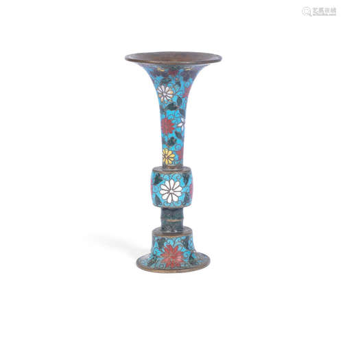 Ming Dynasty A cloisonné enamel beaker vase, gu