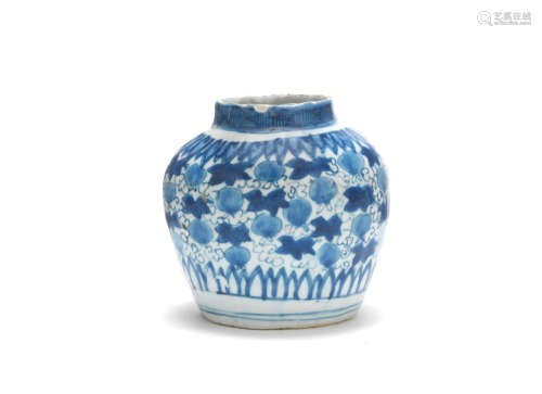 Jiajing/Wanli A blue and white 'pomegranate vine' jar