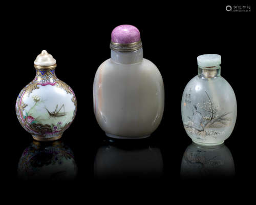 19th/20th century A group of three snuff bottles