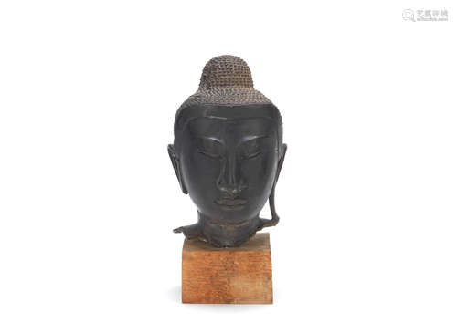 Thailand, 17th century A large bronze head of Buddha