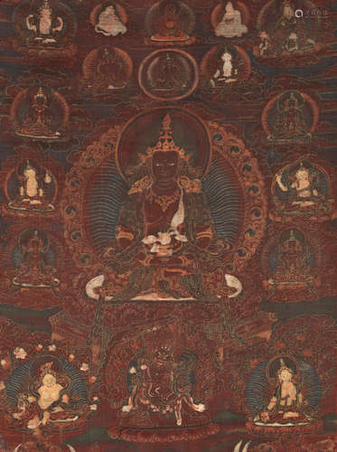 Tibet, 19th century A group of three thangkas