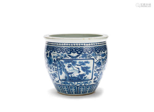 19th century A blue and white fish bowl