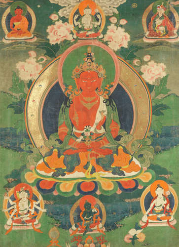 Tibet, 19th century A thangka of Amitayus