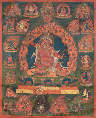 Tibet, 19th century A thangka of Guru Dragpo