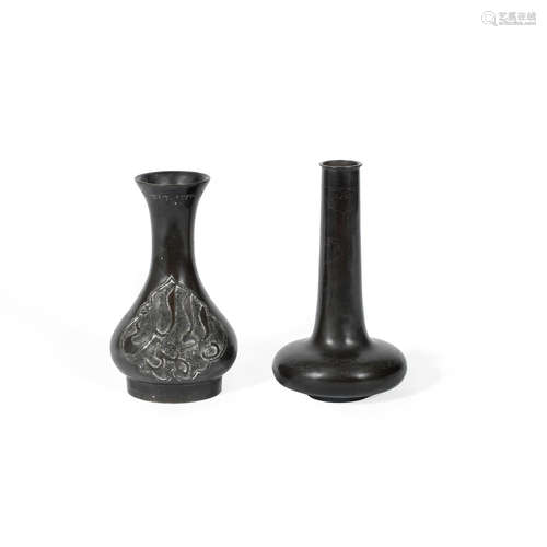 18th/19th century Two bronze vases