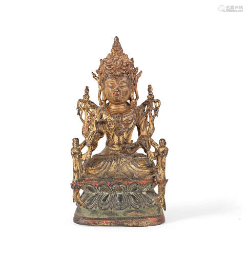 Ming Dynasty, 16th century A gilt bronze model of Avalokiteshvara