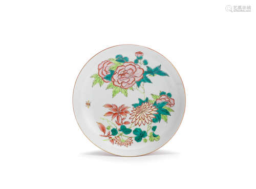 Yongzheng A famille rose ruby-back dish