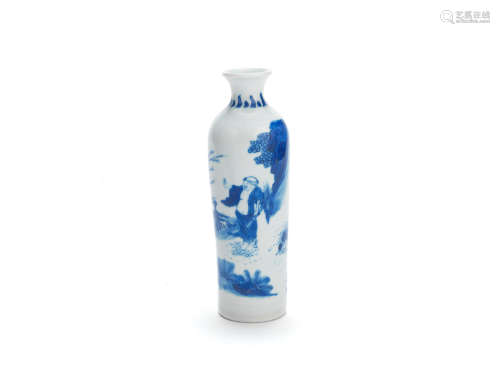 Chongzhen A small blue and white sleeve vase
