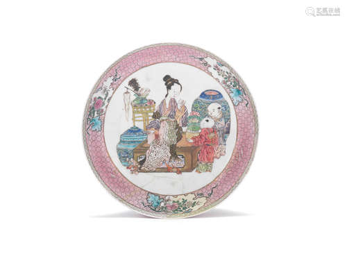 Yongzheng A famille rose ruby-back dish