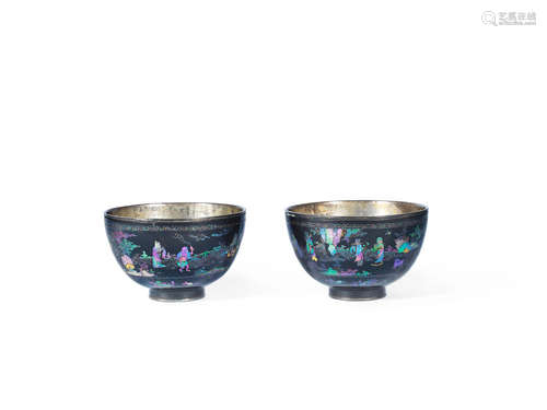 17th/18th century A pair of lac burgauté bowls