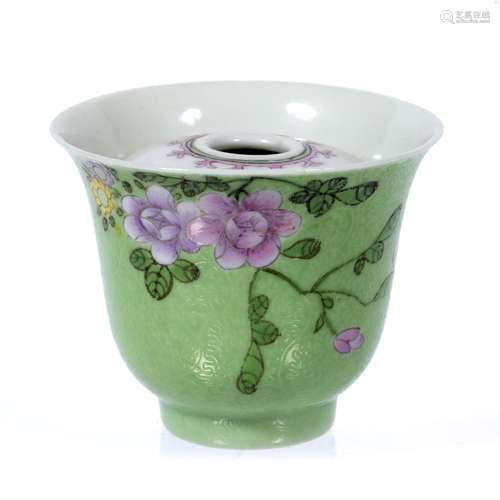 Floral Cup Chinese, 18th Century decorated with an incised ground with flowering blossom 6.5cm high