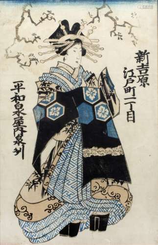 Utagawa Kunisada Japanese, mid-19th Century three portraits, plus a similar study depicting the