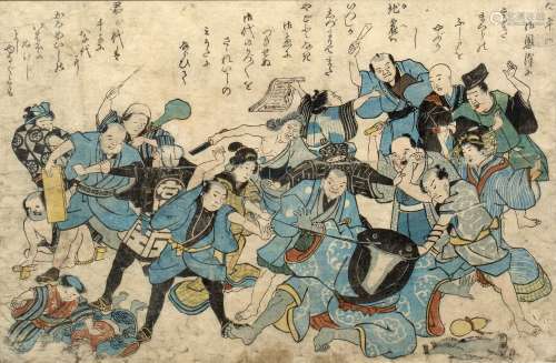 Woodblock print Japanese, mid 19th century 