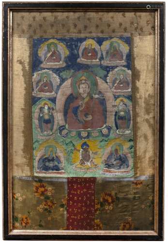 Thangka Tibetan, 19th/20th Century framed 74cm x 48cm overall