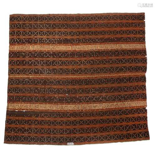 Metal thread and woven panel Dutch East Indies, circa 1930 127cm x 121cm