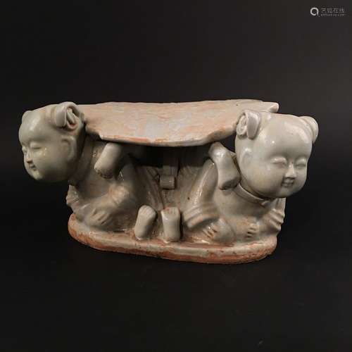 Chinese Celdon Glazed 'Kid' Pillow