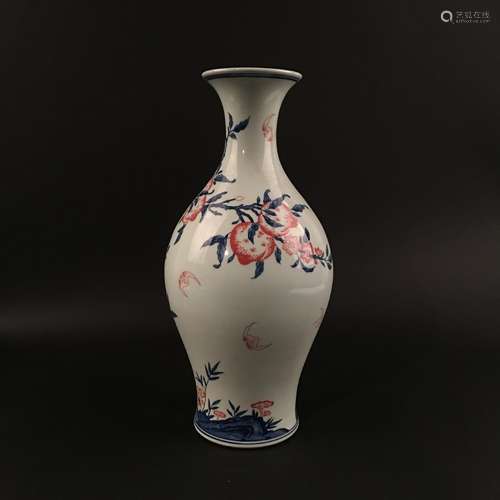 Chinese Blue-White 'Peach' Vase, Qianlong Mark