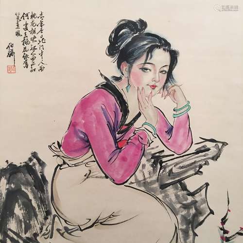 Chinese Hanging Scroll of 'Beauty' Painting