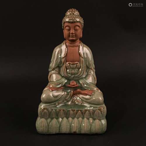 Chinese Longquan Kiln Buddha Statue