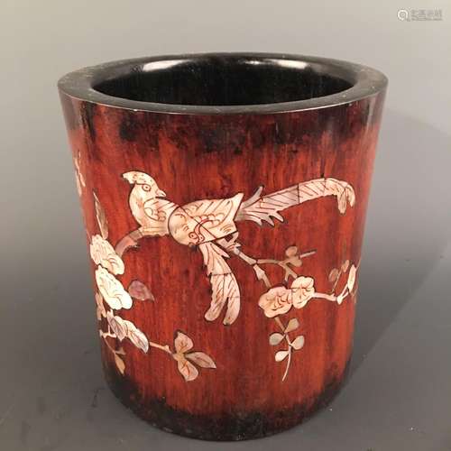 Chinese Redwood Brush Pot