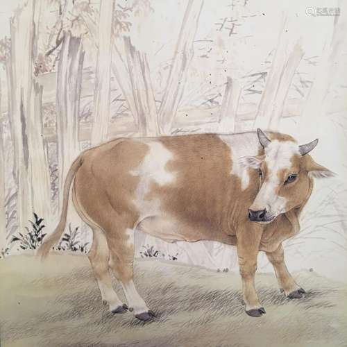 Chinese Hanging Scroll of 'Buffalo' Painting