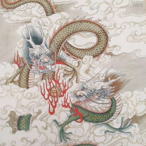 Chinese Hanging Scroll of 'Dragon' Painting