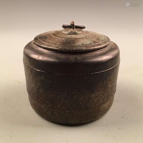 Chinese Bronze Jar With Lid