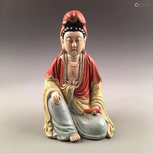 Chinese Famille Rose Buddha Statue