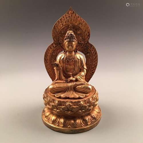 Chinese Fine Chinese Gilt Bronze Buddha