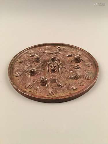 Chinese 'Monkey' Bronze Mirror