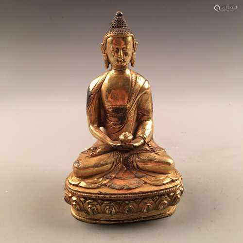 Chinese Gilt Bronze Seated Buddha