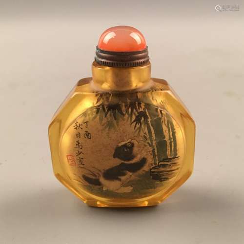 Chinese Glass Painting Snuff Bottle