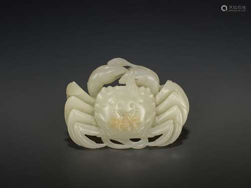 A JADE CRAB & MILLET, QIANLONG