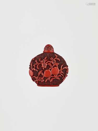 A CINNABAR LACQUER SNUFF BOTTLE, QING