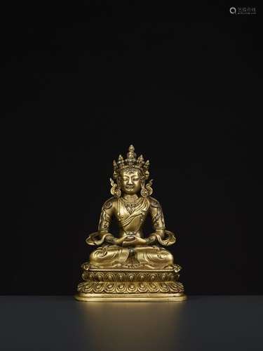 A BRONZE AMITAYUS, QIANLONG