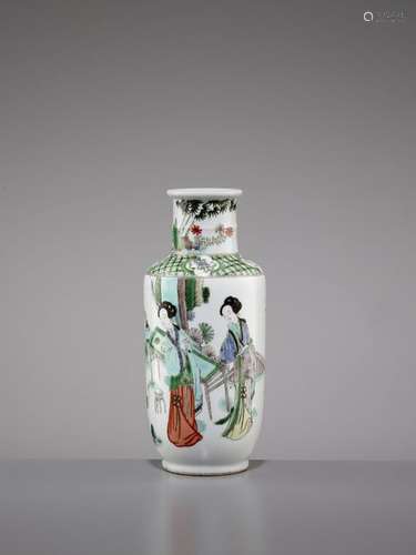 A FAMILLE VERTE VASE, QING DYNASTY