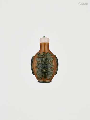 A GLASS OVERLAY SNUFF BOTTLE QING