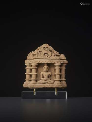 A SANDSTONE STELE OF TIRTHANKARA